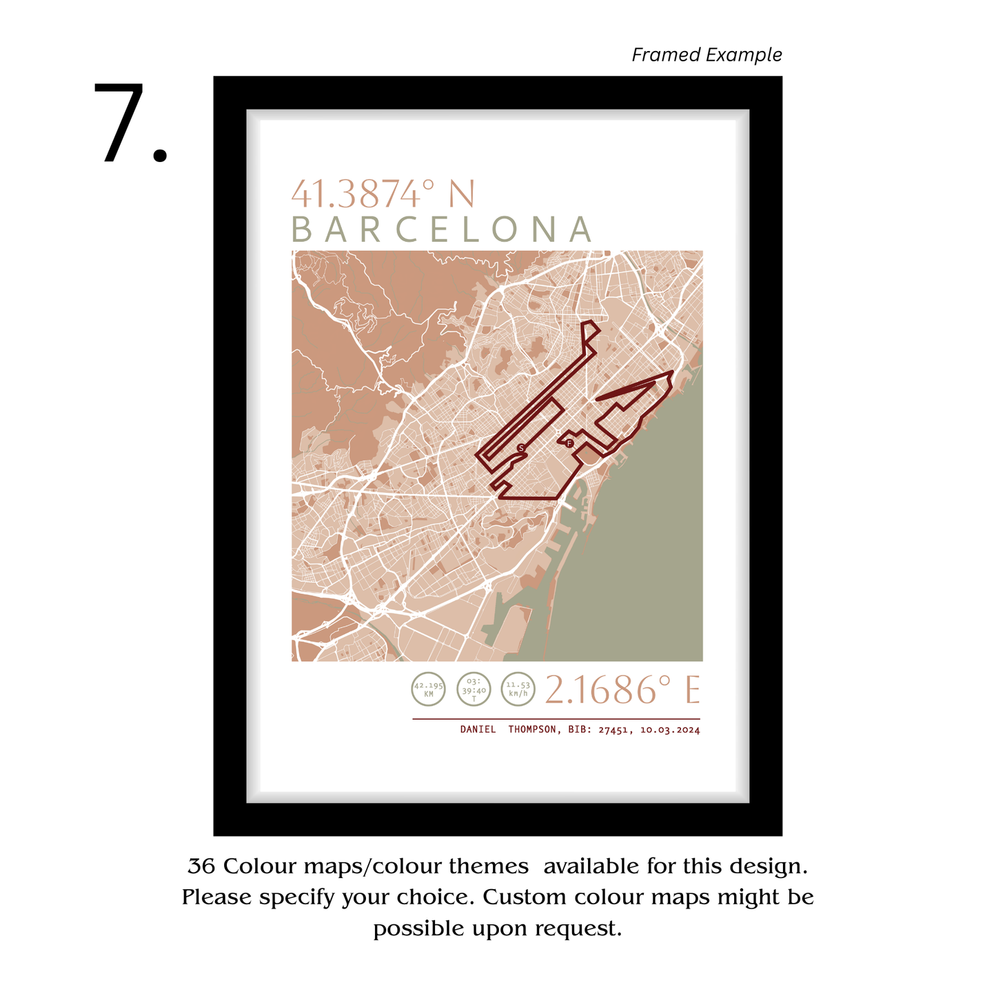 Framed Personalised Marathon Race Poster - Aesthetic Home Decor