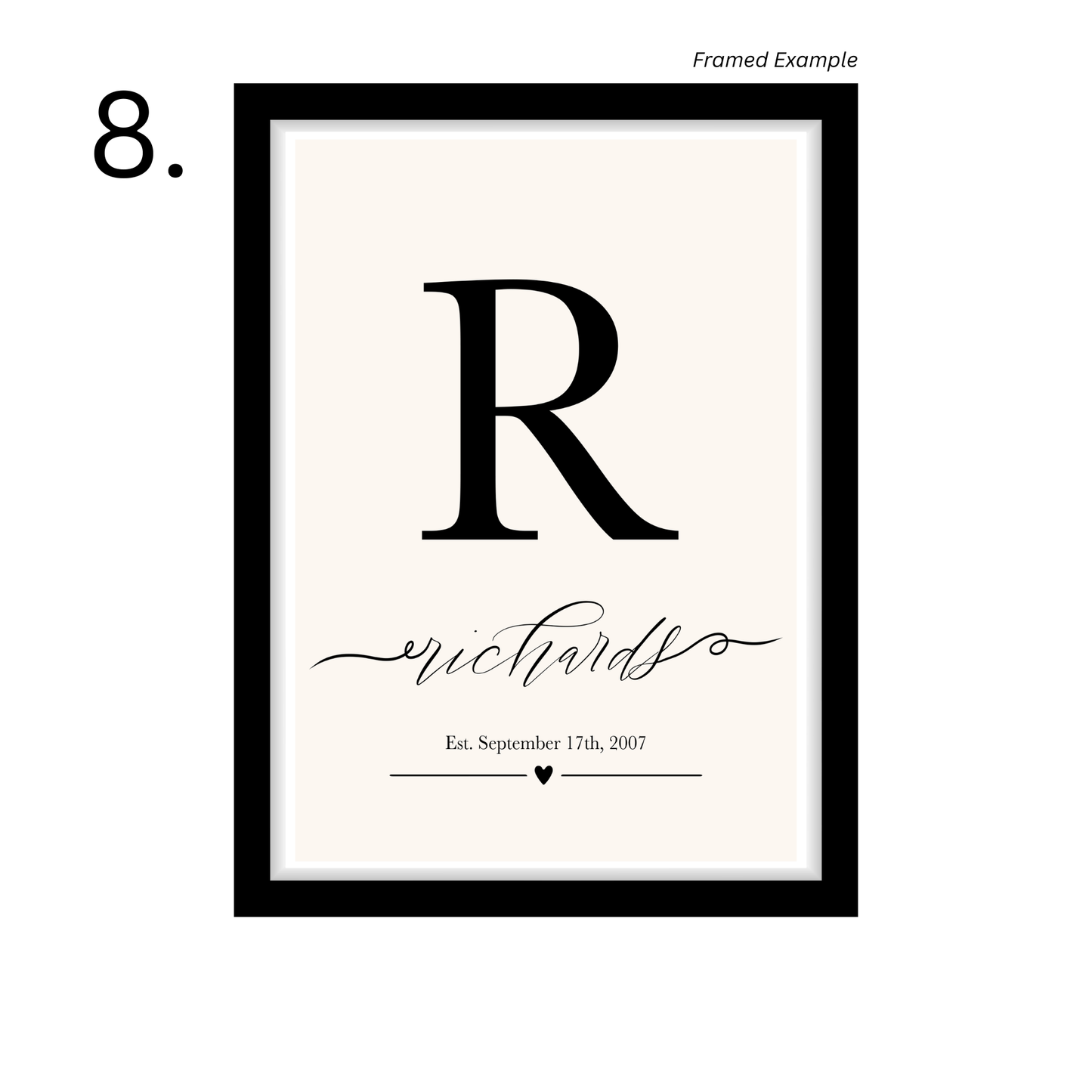 Framed Personalised Family Name & Initials Print - Home Decor (duplicated 4)