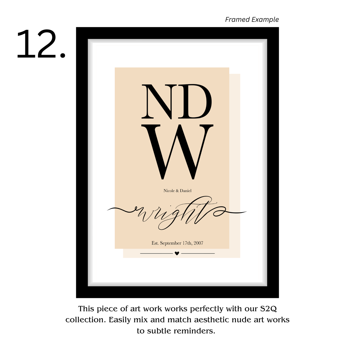 Framed Personalised Family Name & Initials Print - Home Decor (duplicated 4)
