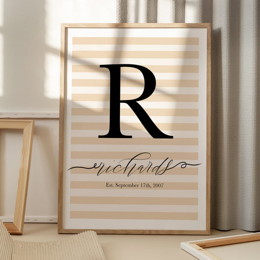Personalised Family Name & Initials Print - Home Decor (duplicated 6)