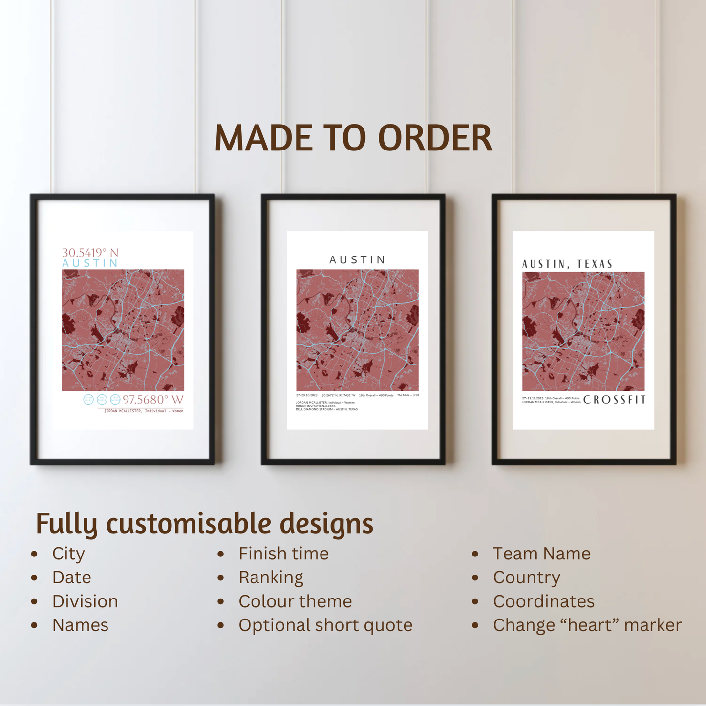 Framed Personalised Marathon Race Poster - Aesthetic Home Decor