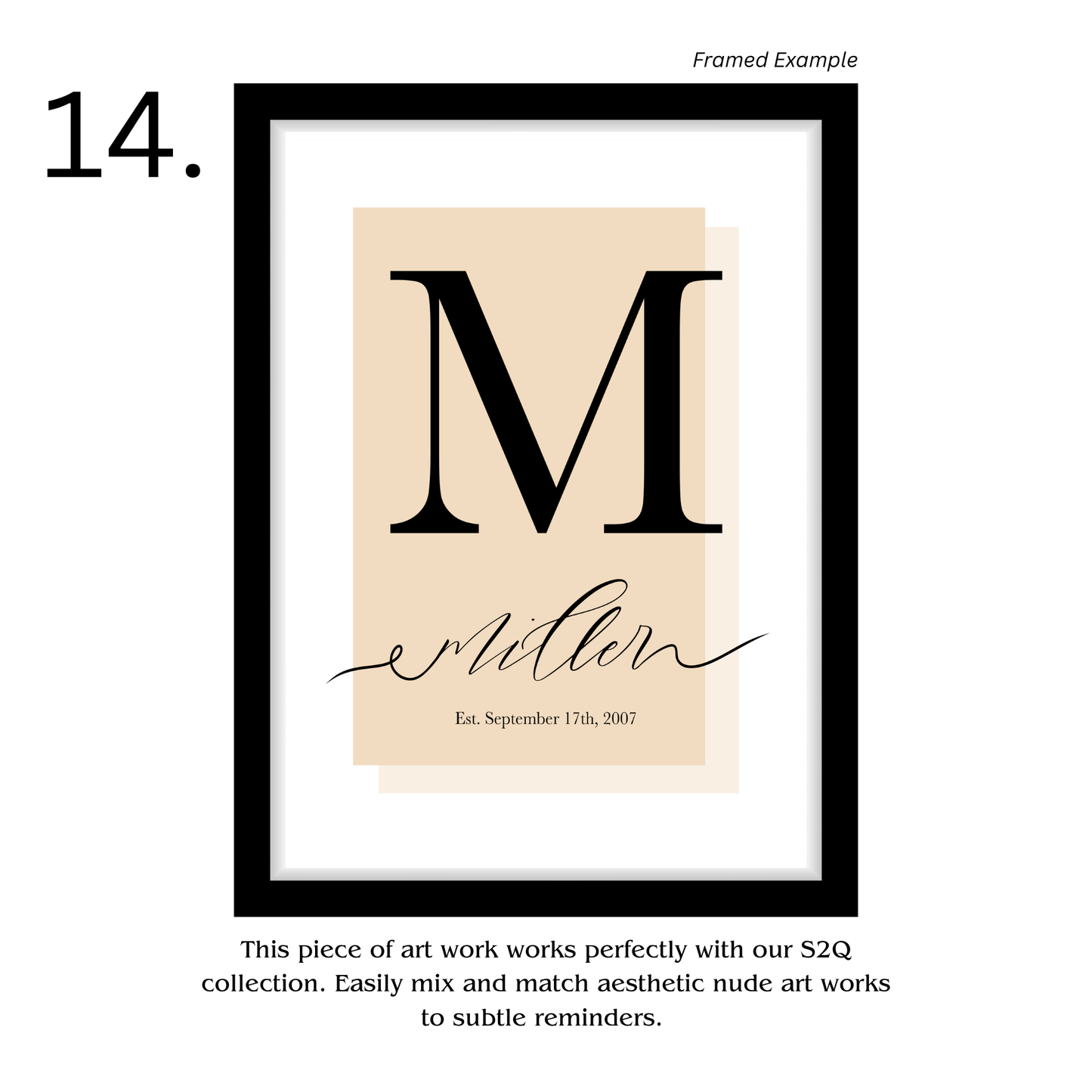 Framed Personalised Family Name & Initials Print - Home Decor (duplicated 4)