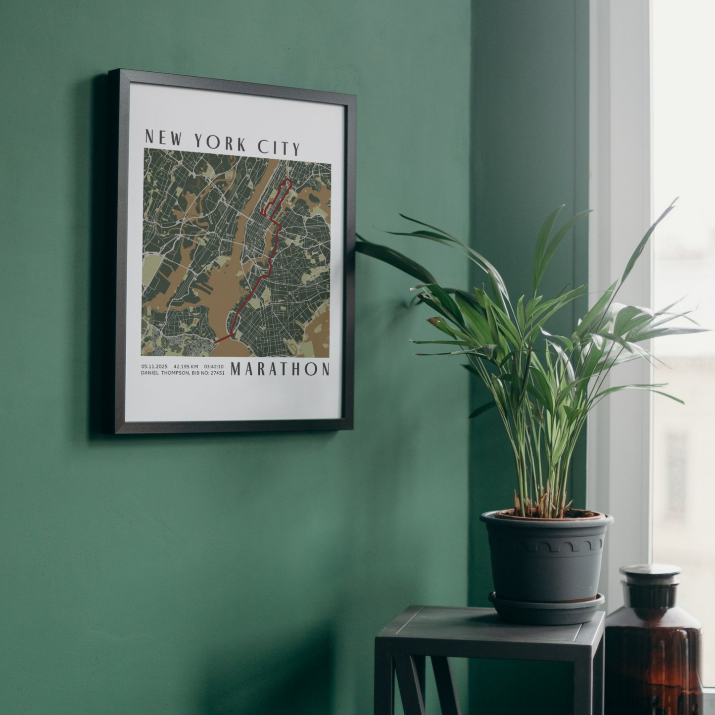 Framed Personalised Marathon Race Poster - Aesthetic Home Decor
