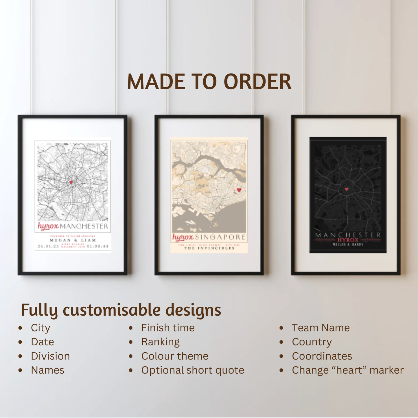 Framed Personalised HYROX Poster