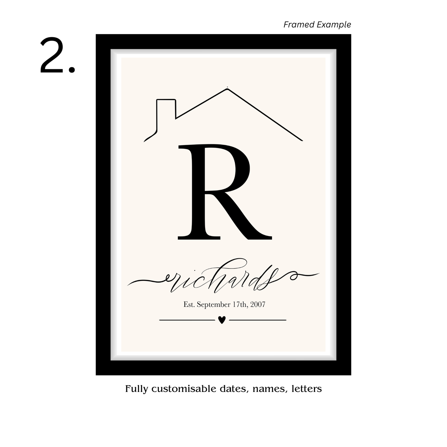 Framed Personalised Family Name & Initials Print - Home Decor (duplicated 4)