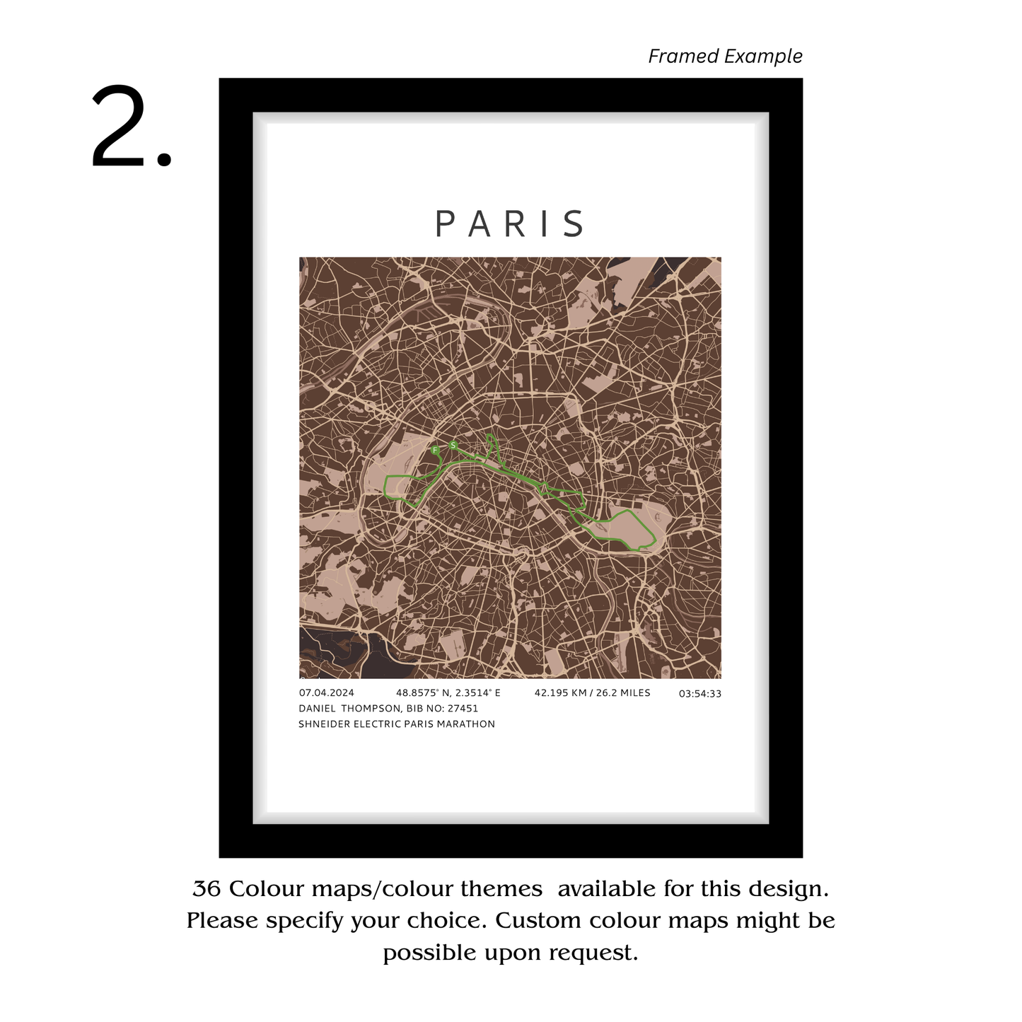 Framed Personalised Marathon Race Poster - Aesthetic Home Decor