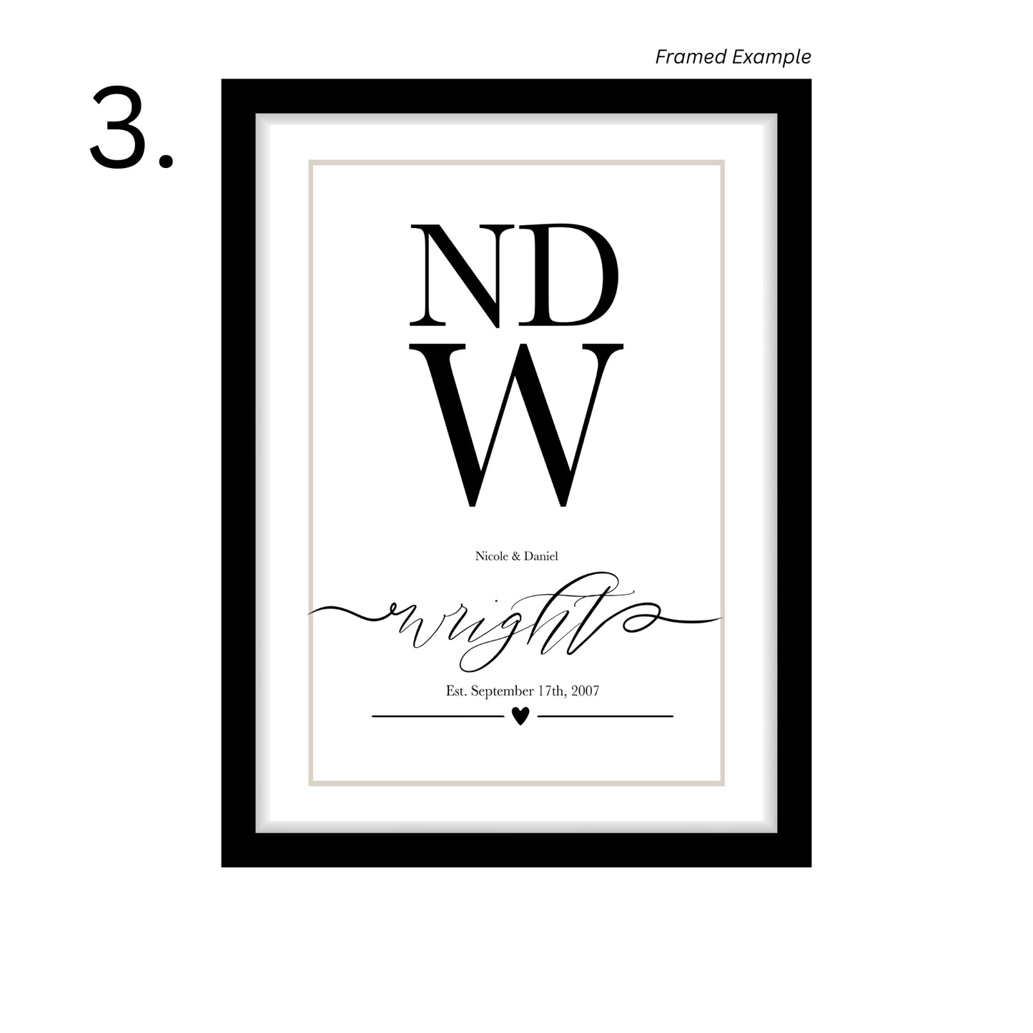 Framed Personalised Family Name & Initials Print - Home Decor (duplicated 4)