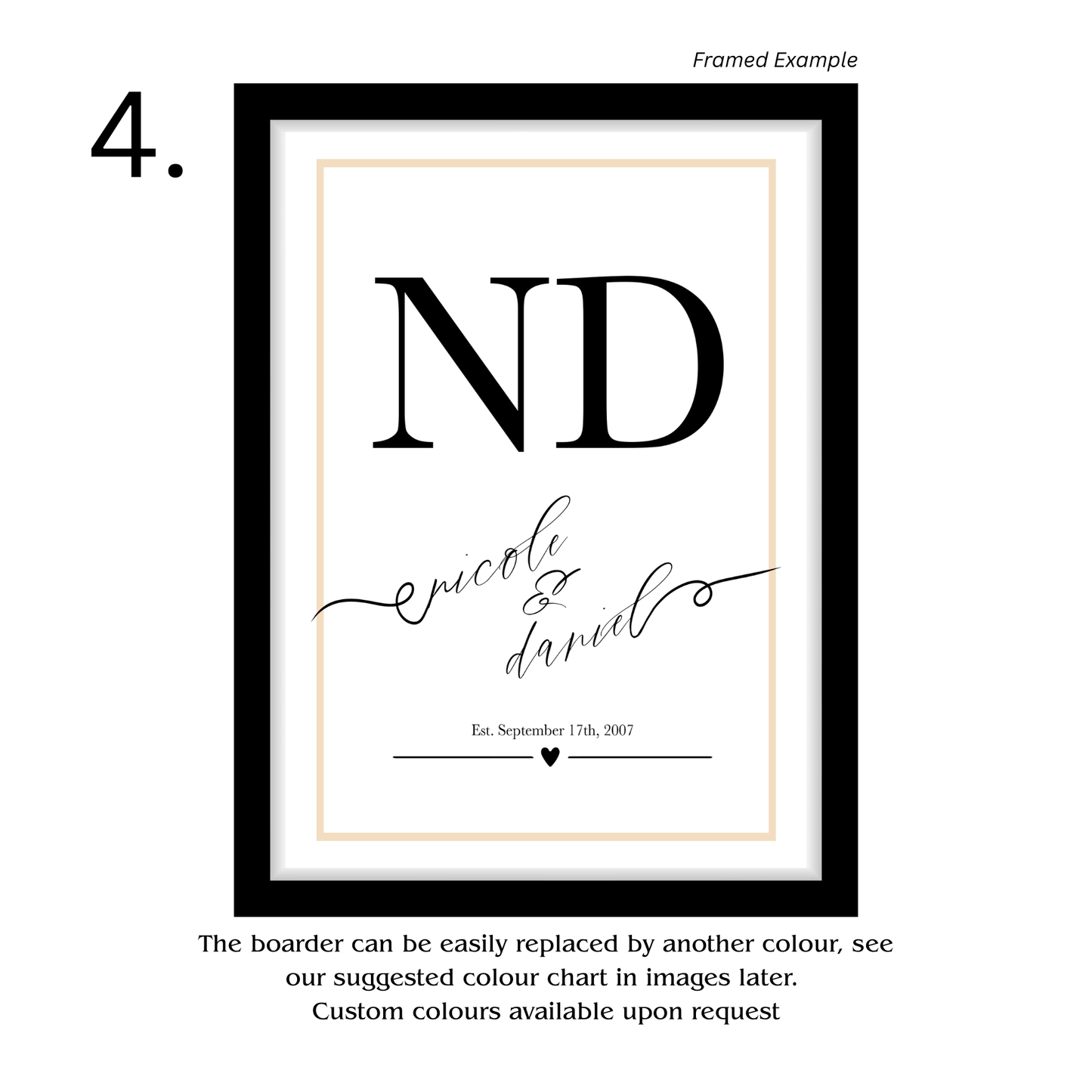 Framed Personalised Family Name & Initials Print - Home Decor (duplicated 4)