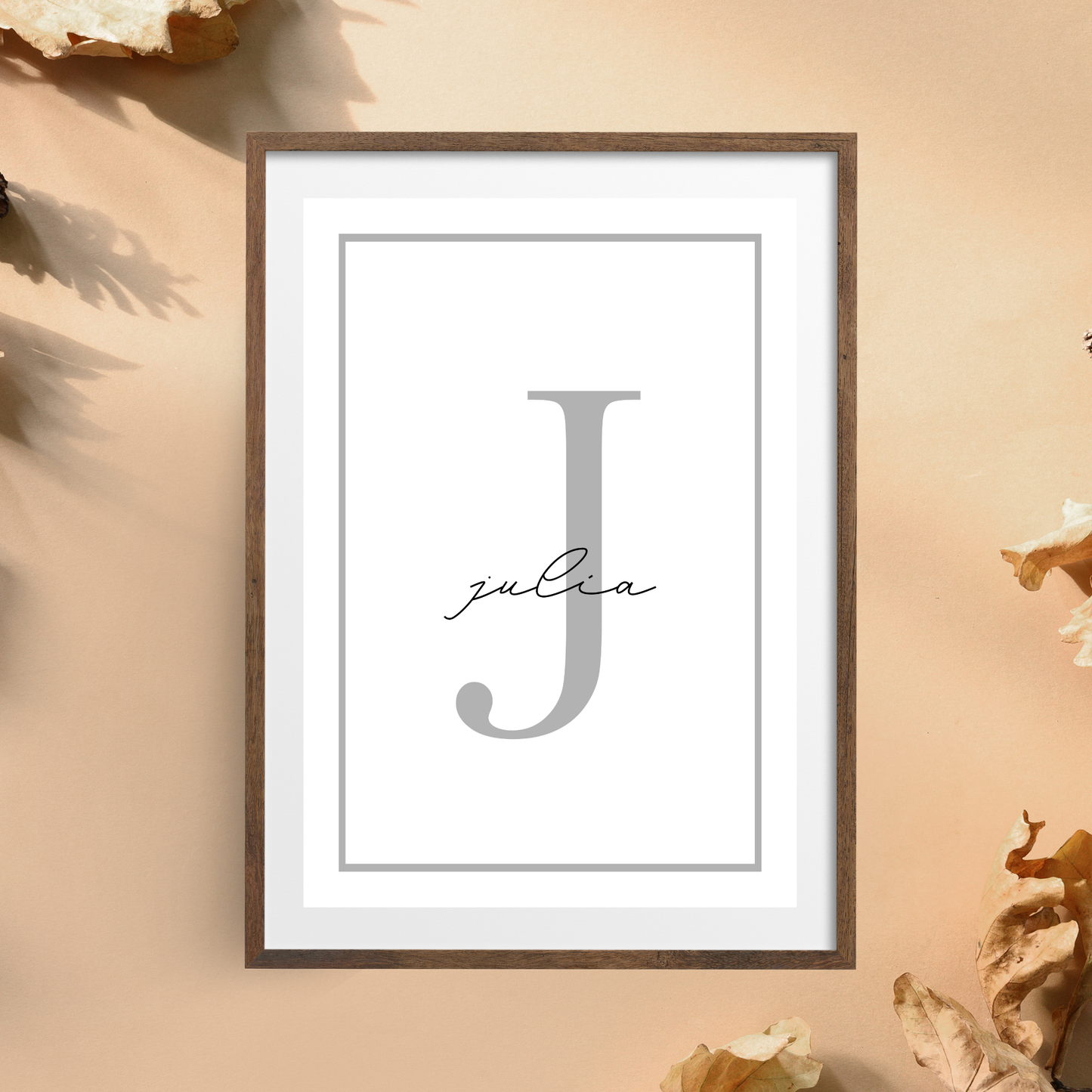 Framed Personalised Family Name & Initials Print - Home Decor (duplicated 5)