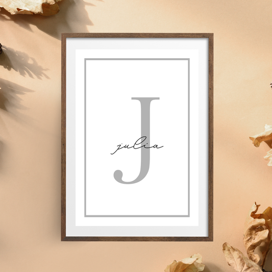 Framed Personalised Family Name & Initials Print - Home Decor (duplicated 5)